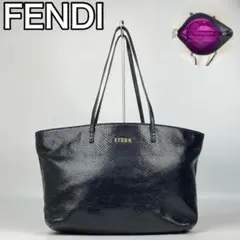 【美品】FENDI フェンディ パイソン トートバッグ ゴールド金具 レザー