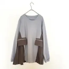 エバーアフター レディース 長袖 カットソー 異素材 フリル ジッパー M L