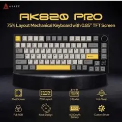 AK820 PRO メカニカルキーボード (Black-Crey-Yellow)