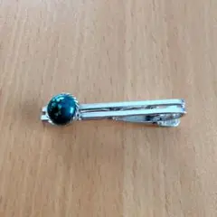 シルバー ネクタイピン ターコイズ風