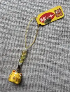 沖縄　シーサー　風水ストラップ　黄色　金運　希望　中古品