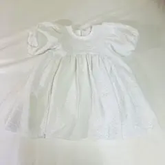 H&M パフスリーブワンピース　ホワイト　キッズ　120サイズ　ドレス　夏服