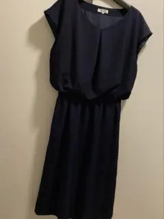PLST ネイビー 半袖 ワンピース M 紺　濃紺　プラステ　ユニクロ