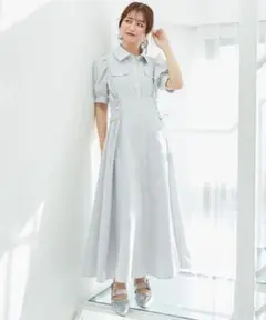マジェスティックレゴン　サイドレースアップシャツワンピース オフ Sサイズ