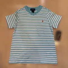新品 ラルフローレン Tシャツ サイズ110 水色と白のストライプ Tシャツ
