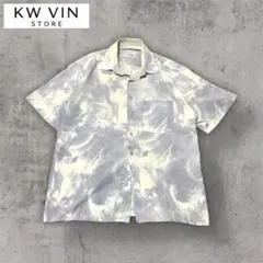SALE‼️【00s】雲柄 総柄￤オープンカラーシャツ￤半袖￤2ボタン￤L￤アロハ