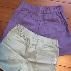 紫と緑のハーフパンツ 2枚セット　150cm