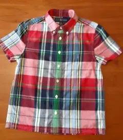 Ralph Lauren 半袖チェックシャツ M (10-12)