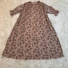 大特価⭐️花柄 半袖 ワンピース ピンク系 Mサイズ