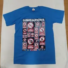 シンガポール Tシャツ Lサイズ 100%コットン罰金柄