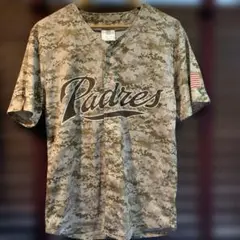 MLB sandiego Padres 迷彩ユニフォーム古着　来場記念応援グッズ
