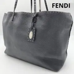A4収納可✨FENDI トートバッグ 肩掛け セレリア シボレザー ステッチ 黒