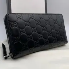 美品+付属品　グッチ　GG　シマ　ジッピーウォレット　長財布　ラウンドファスナー