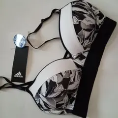 未使用タグ付きadidas ブラトップ ブラック/ホワイト