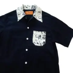 美品 サムライモータークラブ 半袖 ワークシャツ XL ネイビー バックプリント 美品 サムライモータークラブ 半袖 ワークシャツ XL ネイビー