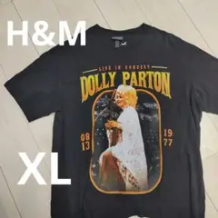 【最終値下げ！】H&M　ドリー パートンTシャツ 黒　XL相当