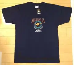 オーストラリア　カンガルー　Tシャツ　刺繍　ネイビー　Mサイズ
