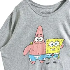 Sponge Bob スポンジボブ 半袖 Tシャツ US 古着 グレー XL