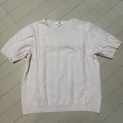 ユニクロ⭐︎ケーブル編み半袖ニット XLサイズ