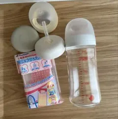 ピジョン 母乳実感 240ml ガラス フードキャップ ストロー