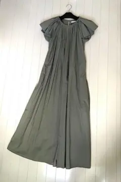 miry dcera タックスリーブ ワンピース カーキ　Mサイズ