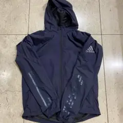 sh605 adidas ネイビー フード付きウィンドブレーカー　アディダス