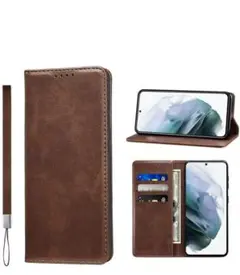 Galaxy S22 SC-51C SCG13 ケース カバー 手帳型　ブラウン