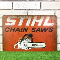 248番】スチールSTIHL アメリカ雑貨 メタルサイン インテリア ブリキ看板