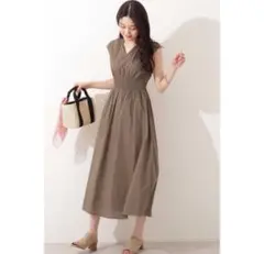 N.naturalbeauty basic コットン　シャーリング　ワンピース