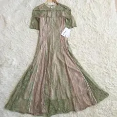 【新品】フレイアイディーコンビネーションレースフレアドレスサイズ0 2024SS