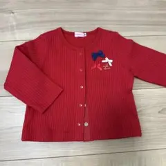 【新品】ミキハウス 赤 カーディガン 80