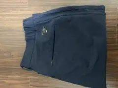 ネイビー ストレッチパンツ ジッパーポケット