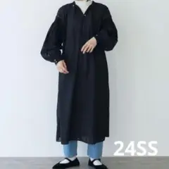yuni キャッチワッシャー 2way シャーリングスリーブ シャツワンピース