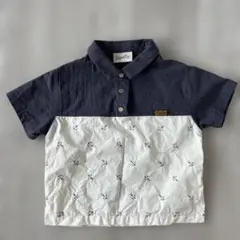 popelin マリン柄シャツ　2-3y