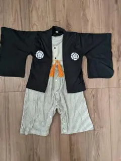 袴ロンパース 男の子 ベビー 袴 袴風和装 黒