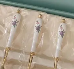 【8月お値下げ・昭和レトロ】花柄ティースプーン SALUS 燕市 佐藤金属工業
