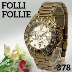 稼働品 FOLLI FOLLIE メンズ 腕時計 フォリフォリ ゴールド クロノ
