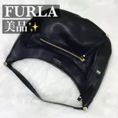 【美品】 FURLA ワンショルダーバッグ ブラック レザー