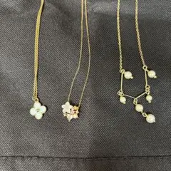 花デザイン ネックレス 3本セット
