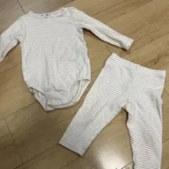 ZARA ベビー ロンパースとレギンスセット 9-12ヶ月80ストライプボディ