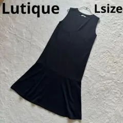 Lutique ルティーク ノースリーブロングワンピース ブラック Lサイズ