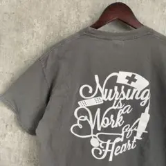 看護Tシャツ グレー L 両面プリント 医療系 SVVB