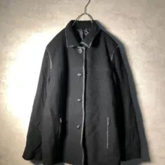 【ヴィンテージ】レトロ デザイナーズ 黒ジャケット 古着 used AS15