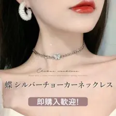 蝶々 ネックレス シルバー バタフライ チョーカー 韓国 アクセサリー