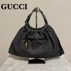 【希少】GUCCI グッチ ハンドバッグ キャンバス GG 半月型 大容量