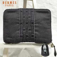 エルメス HERMES エールライン パースPM 財布 ラウンドジップ グレー