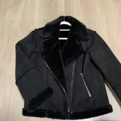 【超美品】韓国 レディース アウター 裏起毛 ライダース ブラック お洒落