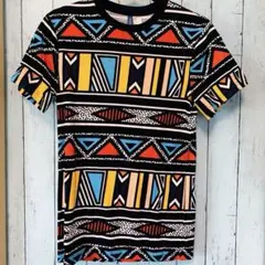 【新品】H&M 幾何学模様 半袖Tシャツ エスニック柄 民族衣装柄