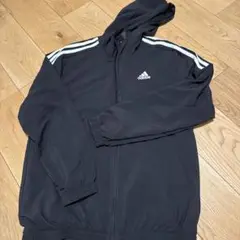 adidas フード付きジャケット M 黒　セットアップ割引あり　美品