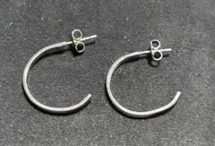 シルバー 風フープピアス 円形